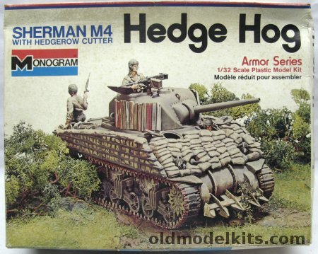 1/32 4201 Monogram Sherman M4 Hedge Hog Tank with Hedgerow 